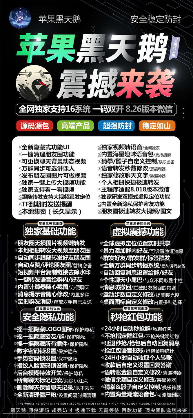 【苹果黑天鹅多开官网下载更新地址激活授权码卡密】自动发卡平台《微信分身多开群发加人》微信多开
