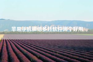 苹果手机微信多开软件哪个好用?苹果手机怎么备份数据?