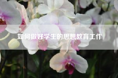 如何做好学生的思想教育工作-小程序怎么营销和推广？
