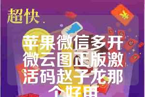 苹果微信多开微云图正版激活码赵子龙那个好用
