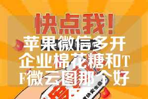 苹果微信多开企业棉花糖和TF微云图那个好用