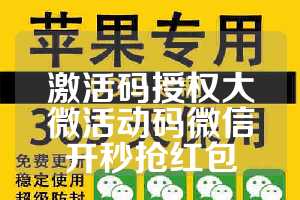 激活码授权大微活动码微信开秒抢红包