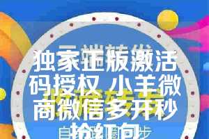 独家正版激活码授权 小羊微商微信多开秒抢红包