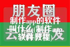 制作app的软件叫什么(制作app软件教程)