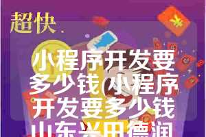 小程序开发要多少钱(小程序开发要多少钱山东兴田德润.在哪里)