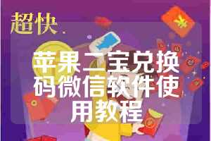 苹果二宝兑换码微信软件使用教程