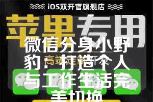 微信分身小野豹：打造个人与工作生活完美切换