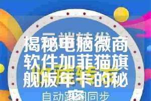 揭秘电脑微商软件加菲猫旗舰版年卡的秘密