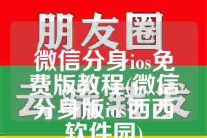 微信分身ios免费版教程(微信分身版ios西西软件园)