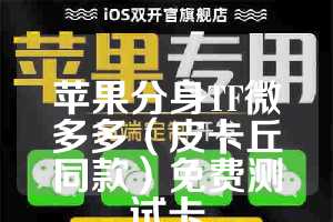 苹果分身TF微多多（皮卡丘同款）免费测试卡