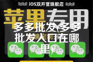 多多批发(多多批发入口在哪里)