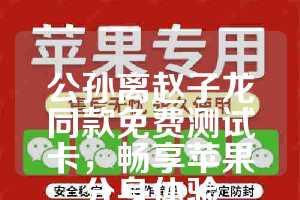 公孙离赵子龙同款免费测试卡，畅享苹果分身体验