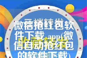 微信抢红包软件下载 app(微信自动抢红包的软件下载)