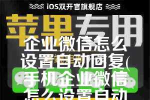 企业微信怎么设置自动回复(手机企业微信怎么设置自动回复)