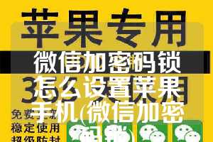 微信加密码锁怎么设置苹果手机(微信加密码锁)