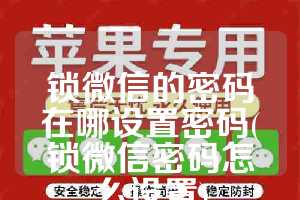 锁微信的密码在哪设置密码(锁微信密码怎么设置)