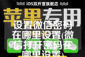 设置微信密码在哪里设置(微信打开密码在哪里设置)