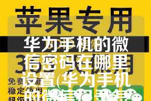 华为手机的微信密码在哪里设置(华为手机的微信记录怎么导到苹果手机)
