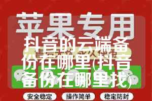 抖音的云端备份在哪里(抖音备份在哪里找)