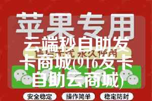 云端秒自助发卡商城(916发卡自助云商城)