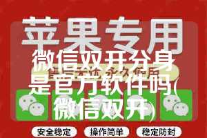 微信双开分身是官方软件吗(微信双开)
