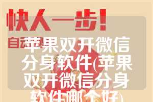 苹果双开微信分身软件(苹果双开微信分身软件哪个好)