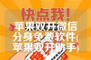 苹果双开微信分身免费软件(苹果双开助手)