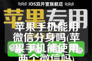 苹果手机能用微信分身吗(苹果手机能使用两个微信吗)
