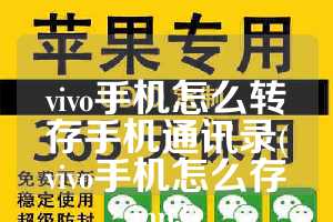 vivo手机怎么转存手机通讯录(vivo手机怎么存mp3)