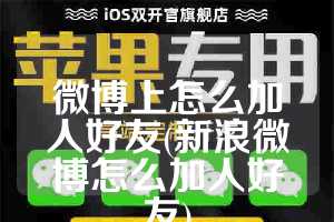 微博上怎么加人好友(新浪微博怎么加人好友)