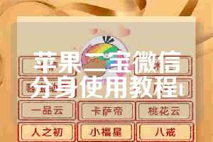 苹果二宝微信分身使用教程t