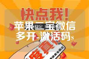 苹果二宝微信多开-激活码s