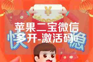 苹果二宝微信多开-激活码0