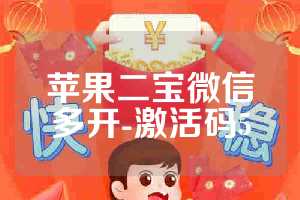 苹果二宝微信多开-激活码5