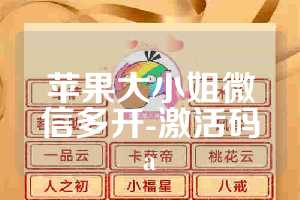 苹果大小姐微信多开-激活码a