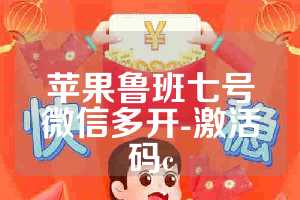 苹果鲁班七号微信多开-激活码c