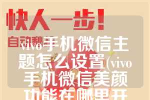 vivo手机微信主题怎么设置(vivo手机微信美颜功能在哪里开启)