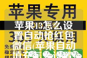 苹果13怎么设置自动抢红包微信(苹果自动填充怎么设置)