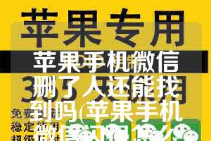 苹果手机微信删了人还能找到吗(苹果手机微信闪退怎么回事)