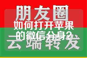 如何打开苹果的微信分身？