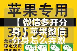 【微信多开分身】苹果微信分身怎么弄激活码