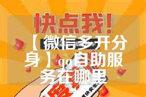 【微信多开分身】qq自助服务在哪里