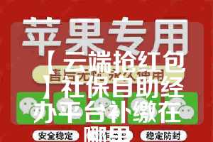 【云端抢红包】社保自助经办平台补缴在哪里