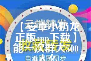 【安卓小奶龙正版app下载】能一次群大5000人么