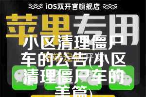 小区清理僵尸车的公告(小区清理僵尸车的美篇)