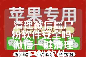 清理微信僵尸粉软件安全吗(微信一键清理僵尸粉软件)