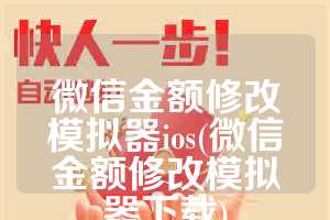 微信金额修改模拟器ios(微信金额修改模拟器下载)