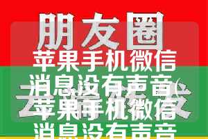 苹果手机微信消息没有声音(苹果手机微信消息没有声音怎么弄)