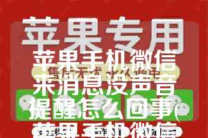 苹果手机微信来消息没声音提醒怎么回事(苹果手机微信来视频没声音怎么回事)