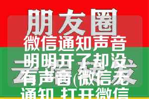 微信通知声音明明开了却没有声音(微信无通知 打开微信才有)